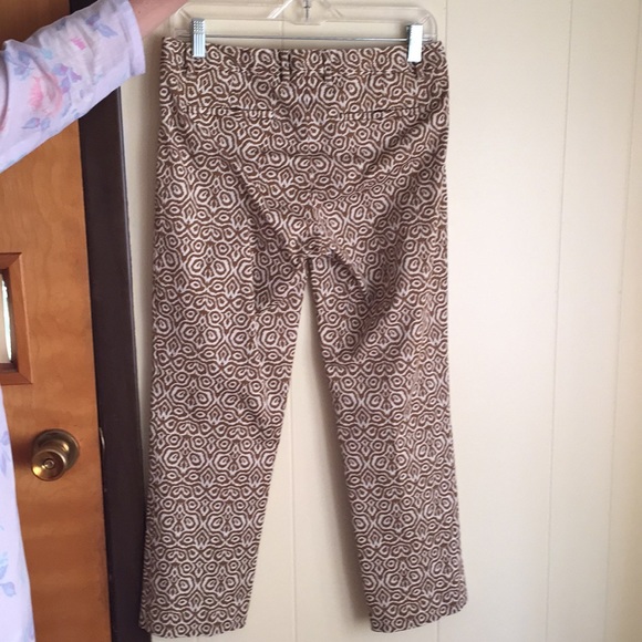 Jcrew stretch brown and creme spirals “city fit” - Picture 2 of 2